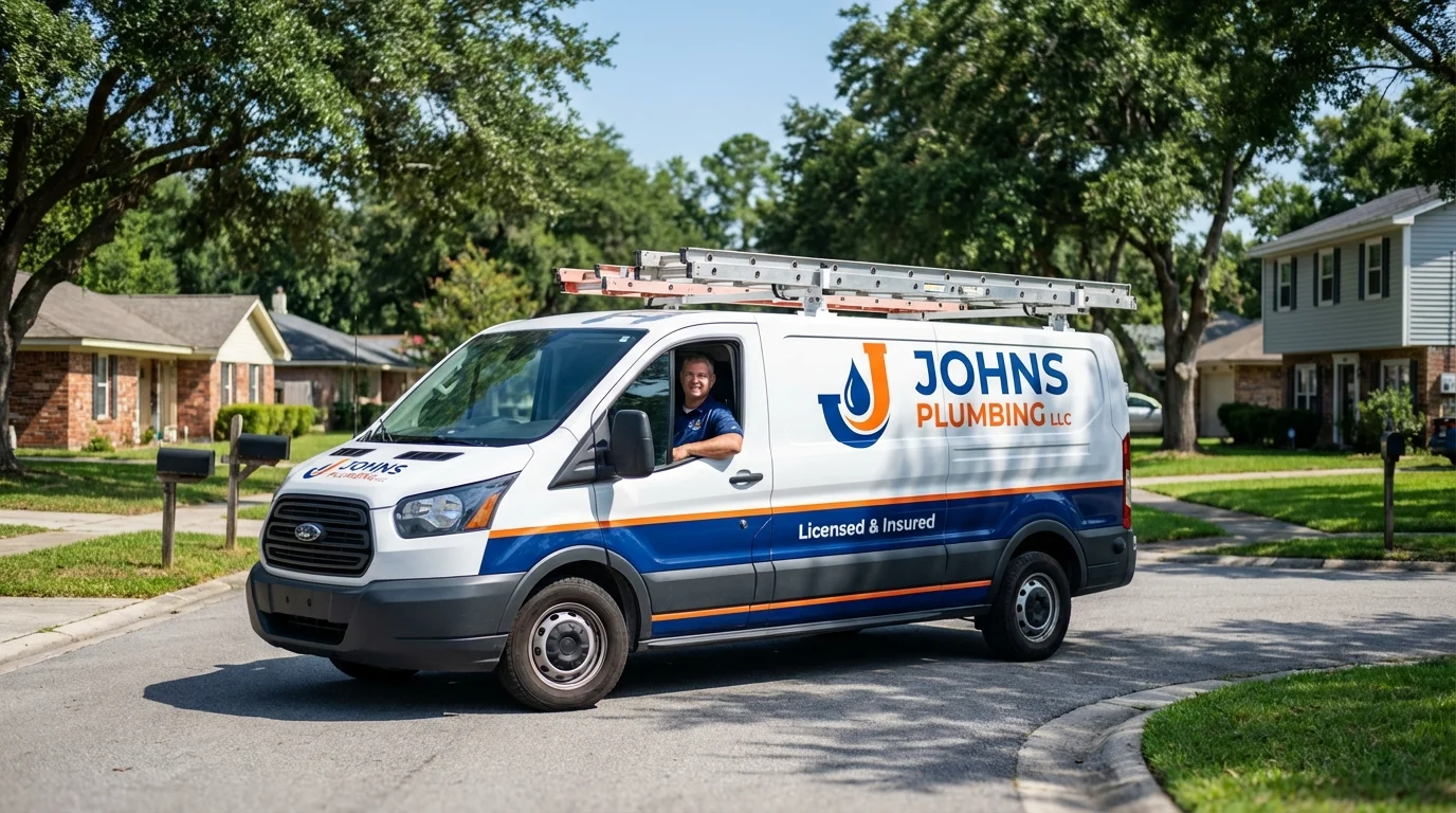 Johns Plumbing LLC service van in Guymon, OK